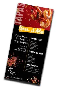 Tapas Wine Menu
